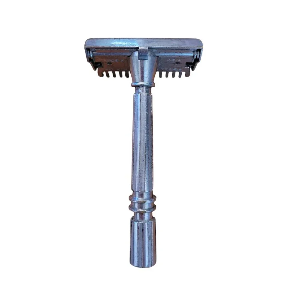 Vintage‎ Gem Micromatic Open Comb Safety Razor Chrome Plated Collectible Shaving